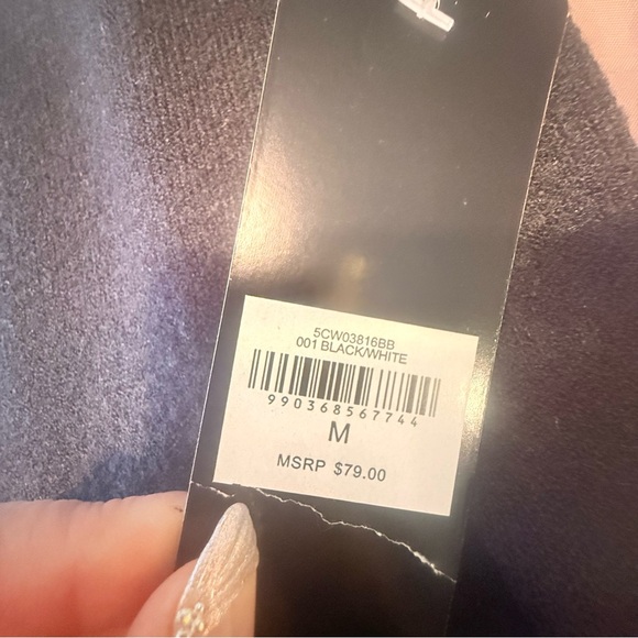 NWT Bebe Black and White Striped Women's Cardigan Size Medium - Picture 5 of 8